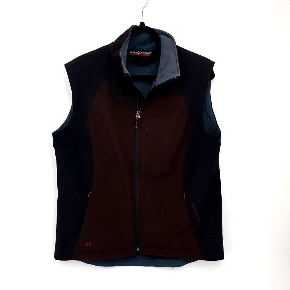 Black Diamond Softshell Fleece Lined Vest Mens Large Brown Black Performance